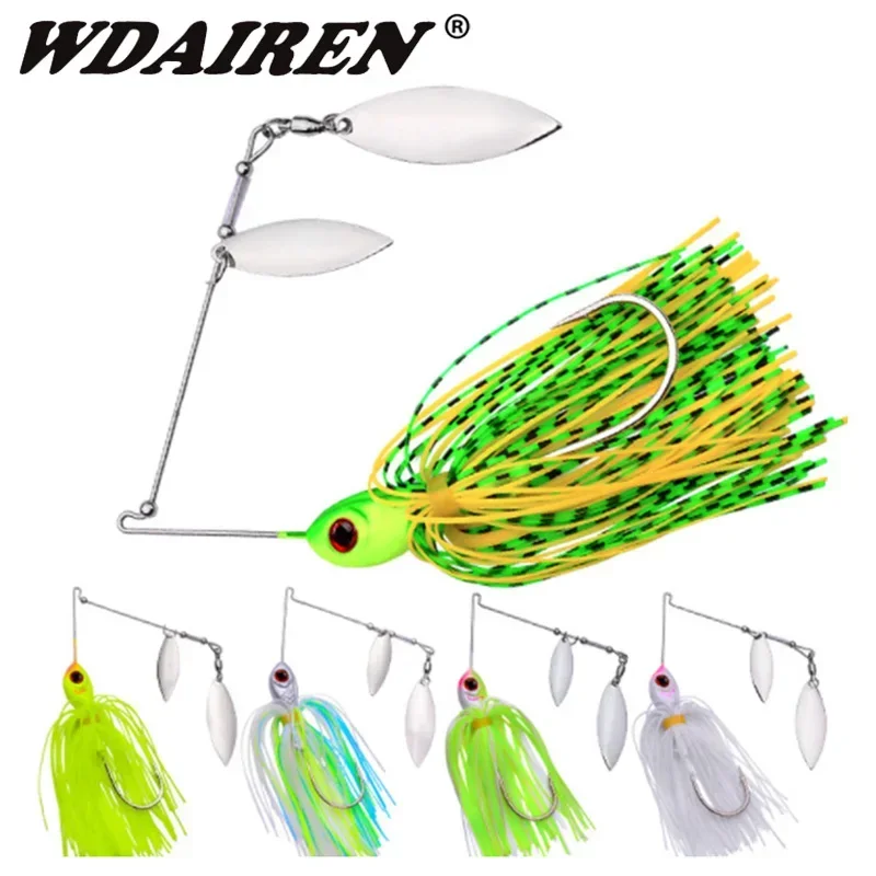 Cuchara giratoria de Metal con alambre, falda de goma, Señuelos de pesca, vibración Artificial, Wobbler, Buzzbait, Jigging, Lucio, 1 ud. - imagen 2