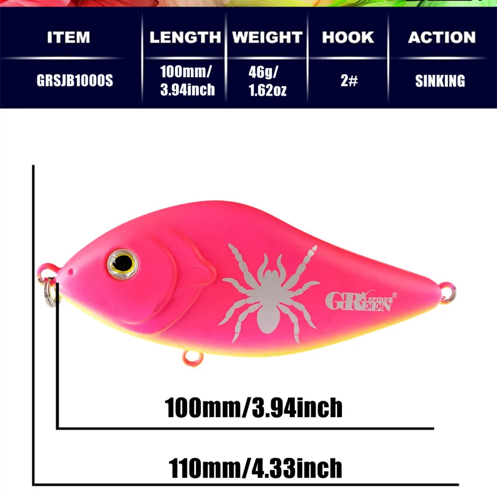 Señuelo Jerkbait hundimiento GREENSPIDER 10cm 46g para lucio - imagen 3