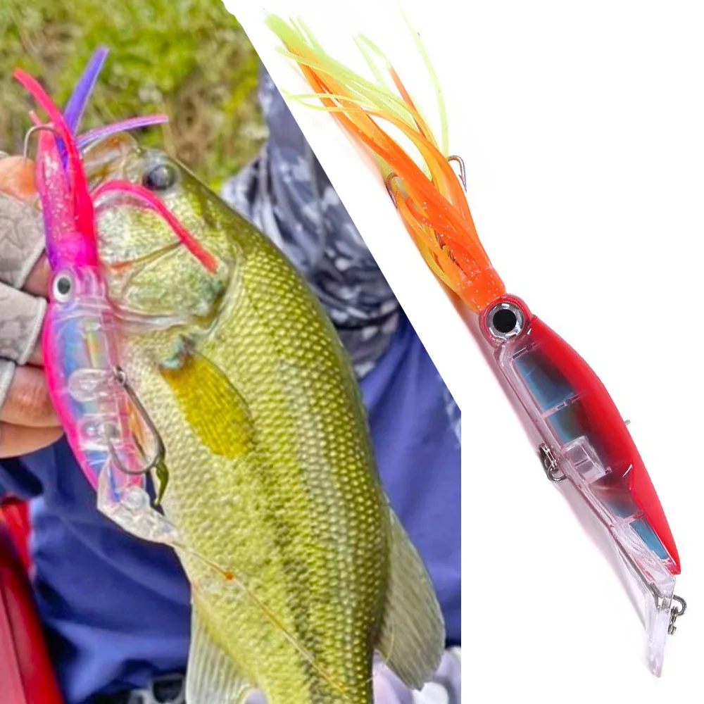 Señuelos de pesca de pulpo, 14cm, 40g, gran juego, cebo de pesca en barco de aguas profundas, lubina de agua salada, Mahi Marlin Hydro calamar, natación Plus - imagen 3