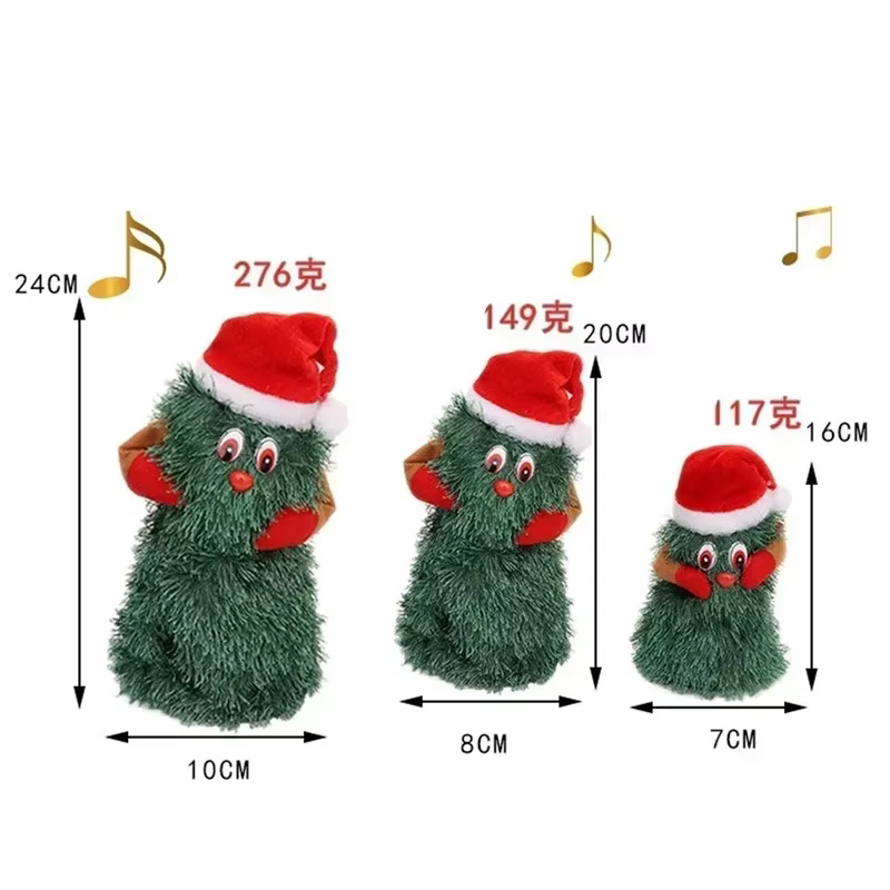 Muñeco de peluche eléctrico verde para Navidad – Baila y canta - imagen 4