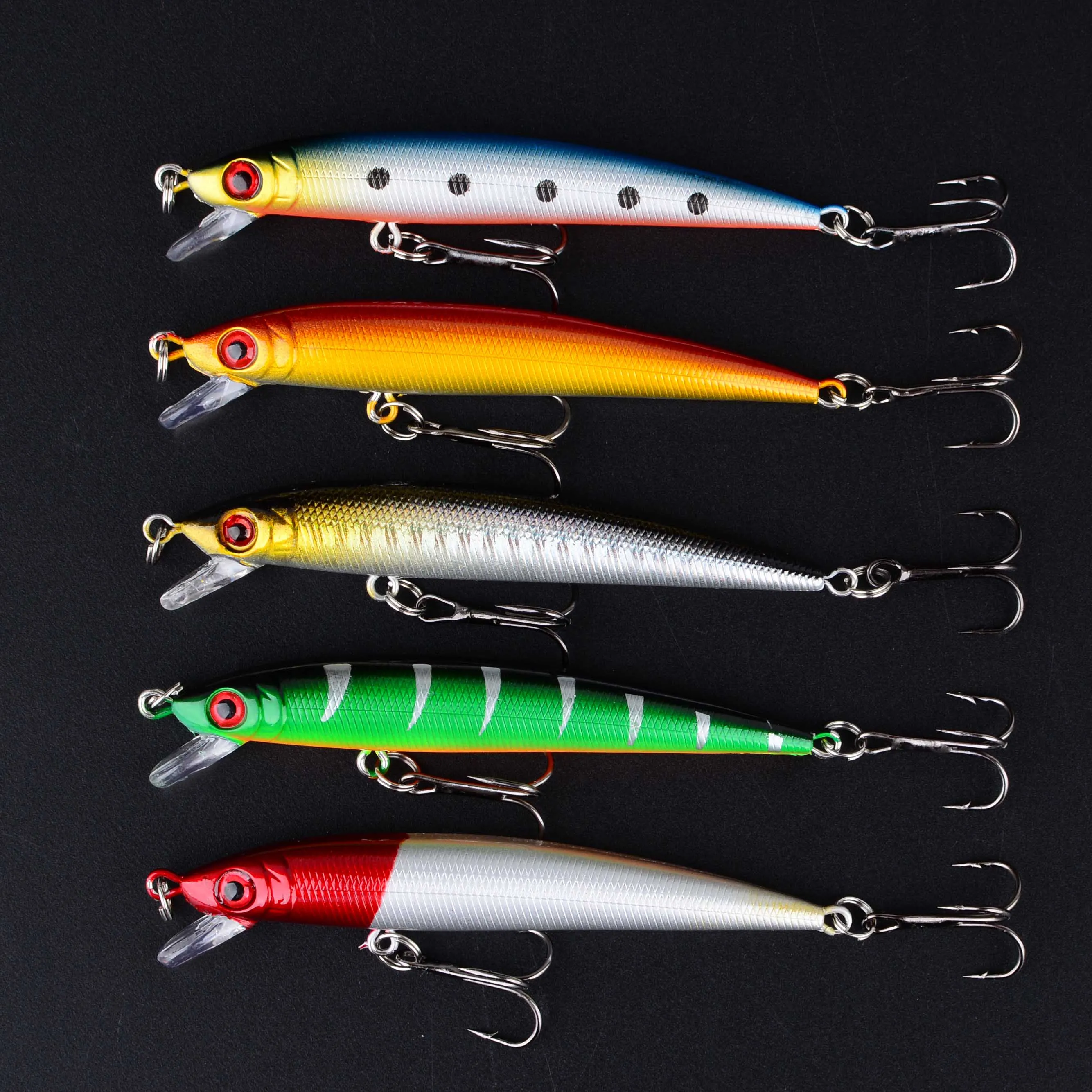 5 uds señuelo de pesca Wobbler cebo duro Longcast Minnow Pike Bass aparejos de agua dulce de agua salada ﻿ - imagen 5