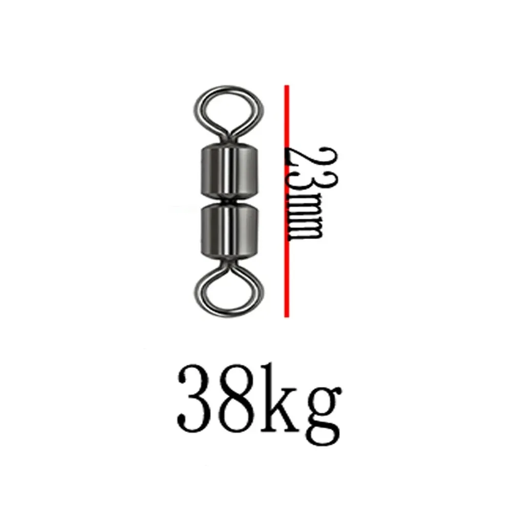Conector de pesca giratorio de doble rodamiento, anzuelo de carpa de acero inoxidable, señuelo, anillo sólido, accesorios de aparejos giratorios - imagen 4