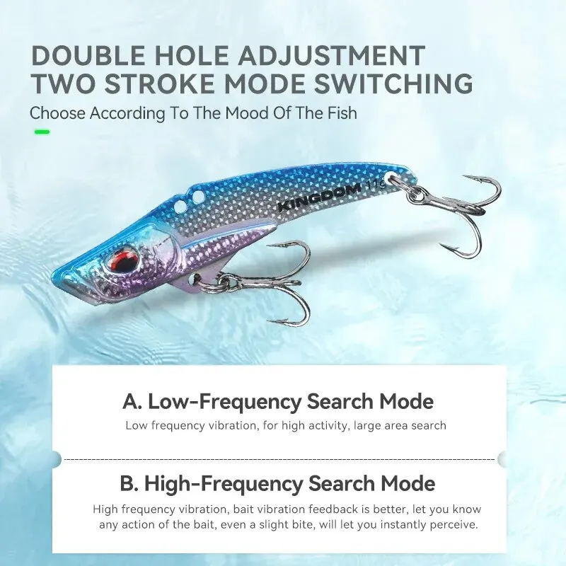 KINGDOM 3 uds Señuelos de Pesca con vibración cebos VIB 7,5g 11g 15g Wobblers aparejos de pesca cebo para accesorios artificiales de profundidad completa - imagen 4