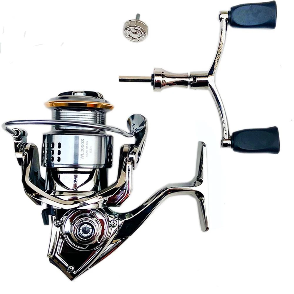 Carrete de pesca giratorio profesional ultraligero 2000 ~ 4000 5,2: 1 Ratio de engranaje 17.6LB arrastre máximo CNC carrete de Metal para agua dulce y salada - imagen 4