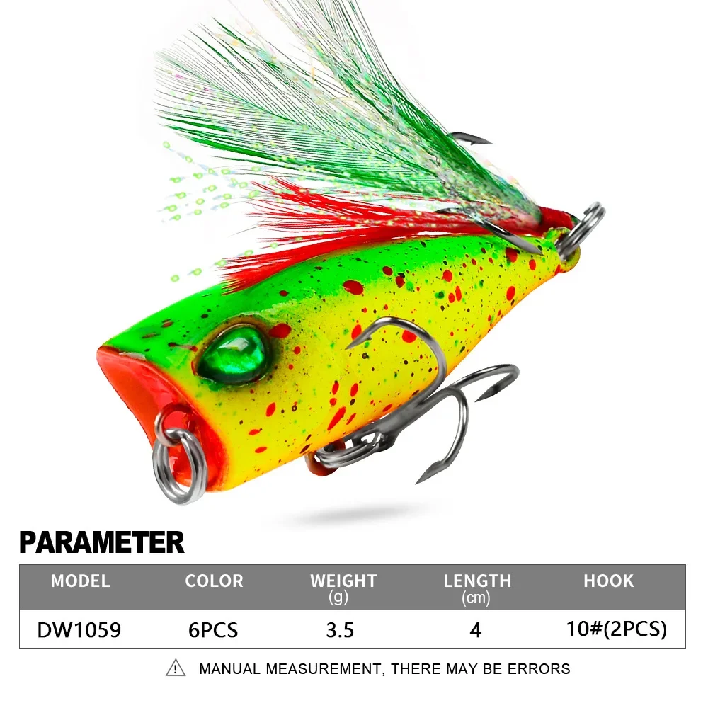 1 Uds Mini 4cm 3,5g Señuelos de pesca flotantes Wobbler aparejos cebo duro de plástico artificial Crankbait cebo falso biónico con plumas - imagen 3