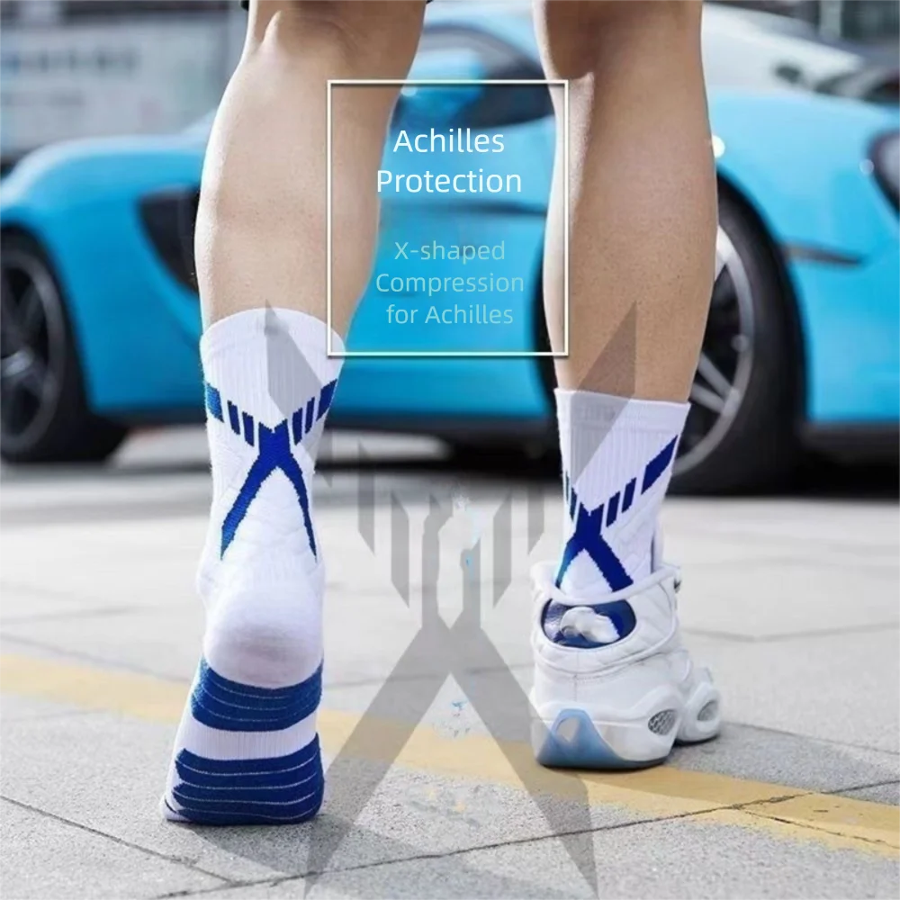 Nuevos calcetines deportivos de tubo medio, calcetines de baloncesto transpirables antideslizantes, medias para correr resistentes al desgaste para hombres - imagen 5