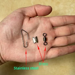 Giratorios de latón con mosquetón inoxidable para pesca