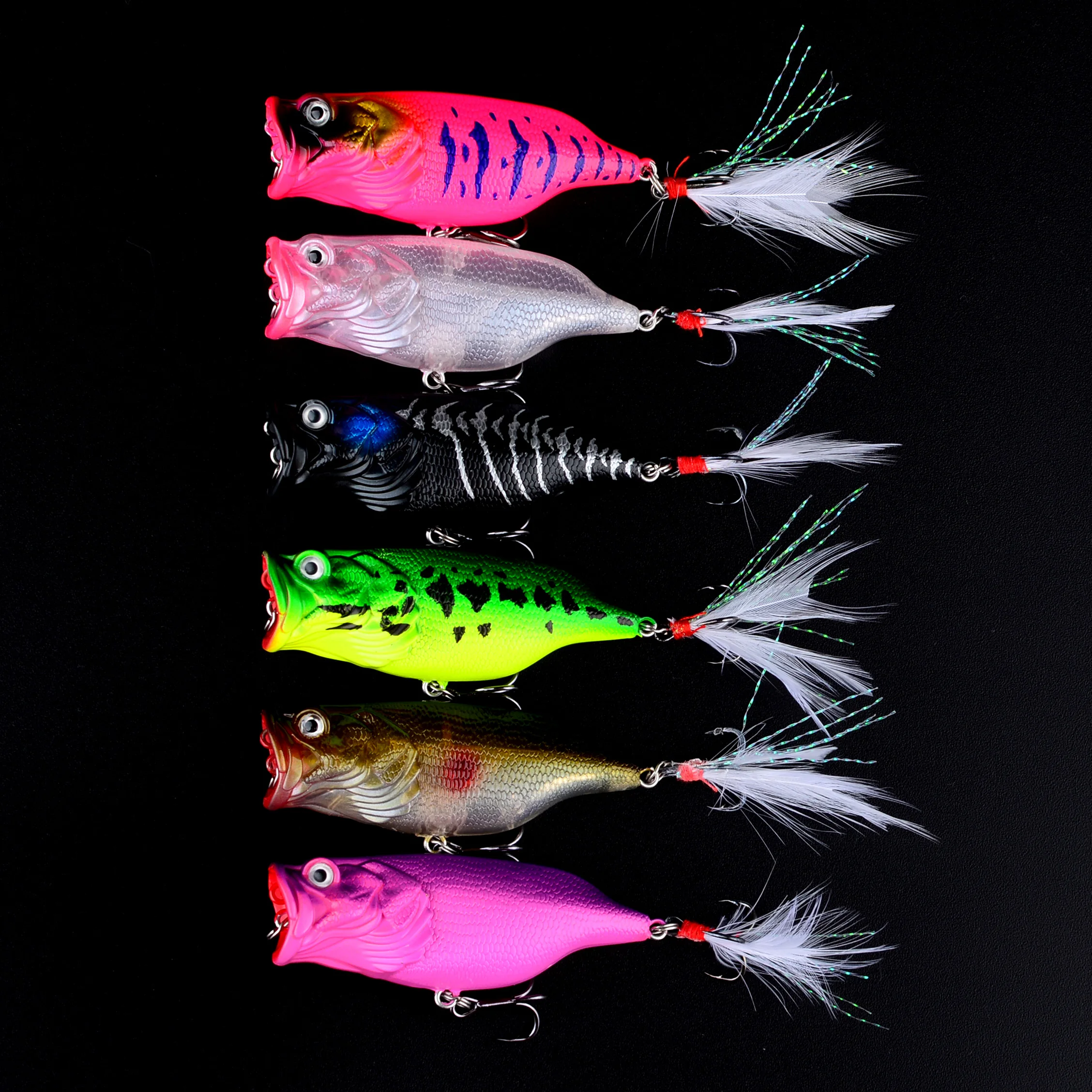 1 Uds. Señuelos de pesca hundimiento Popper cebo 6 colores cebo duro Wobblers artificiales pececillo aparejos de pesca de plástico - imagen 4