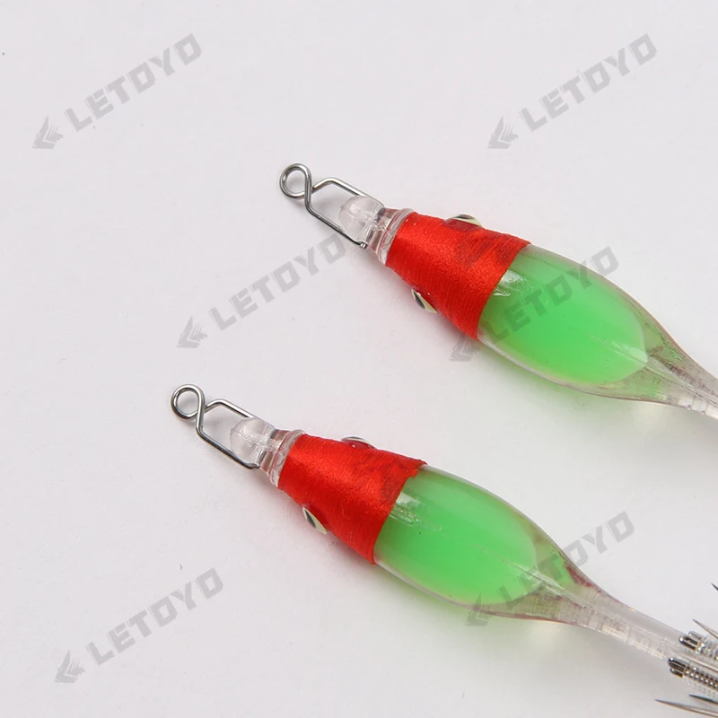 LETOYO 15piezas Plantilla de calamar para pesca Clips de bloqueo rápido, cebo para Webfoot, pulpo, sepia, artículos de pesca - imagen 5