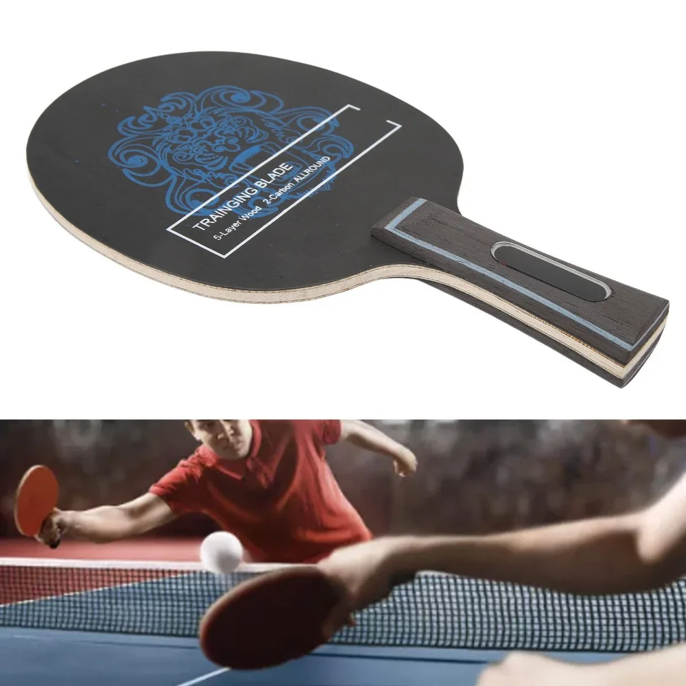 Raqueta de tenis de mesa fibra carbono mango largo horizontal ligera - imagen 3