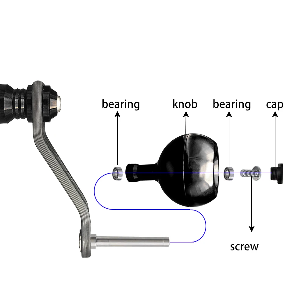 Mango de carrete de pesca de fibra de carbono, mango eléctrico para DAIWA/SHIMANO, mango de carrete giratorio, piezas de repuesto para pesca - imagen 4