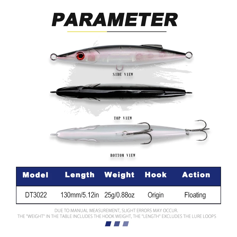 Señuelo de pesca con lápiz D1 ChiLume 130F, 130mm, 25g, cebos flotantes WTD de fundición larga, Wobbler, Stickbait, aparejos de pesca para Lucio DT3022 - imagen 2