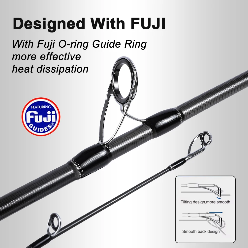 MIFINE DEVIL JERKBAIT-caña de pescar de fundición/Spinning, señuelo de fibra de carbono 24T, 20-80/40-100g, anillo Fuji, puntas tubulares de pesca para lubina y perca - imagen 3