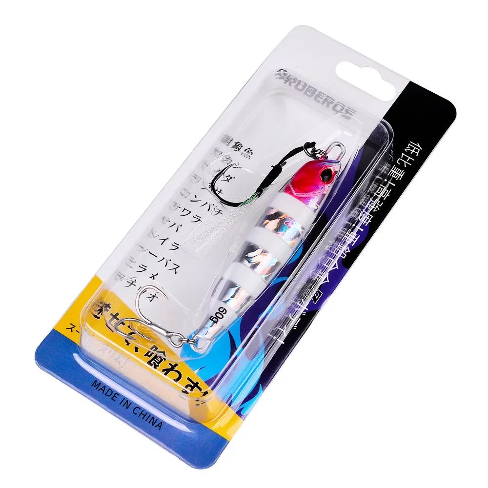 Plantilla de Metal, cuchara de Jigging, 20G, 30G, plantilla de fundición a tierra, señuelo de arrastre de lubina, cebo Artificial, aparejos de pesca sin gancho/con gancho - imagen 5