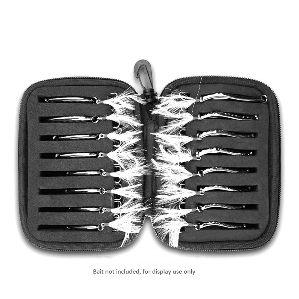 Bolsa de señuelo de pesca con mosca, cuchara giratoria, caja de espuma para cebo, moscas de trucha, anzuelo para anzuelo, contenedor de almacenamiento duro de EVA, 16cm x 11cm x 5cm - imagen 5