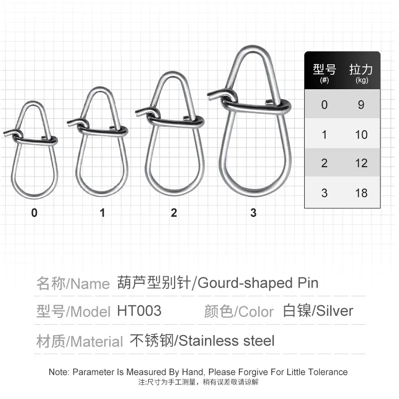 OBSESSÓN HT003 25 unids/bolsa 0 #   1 #   2 #   3 #   Pin a presión de acero inoxidable para barril de pesca, broches de seguridad giratorios, gancho, conector Fastlock - imagen 3