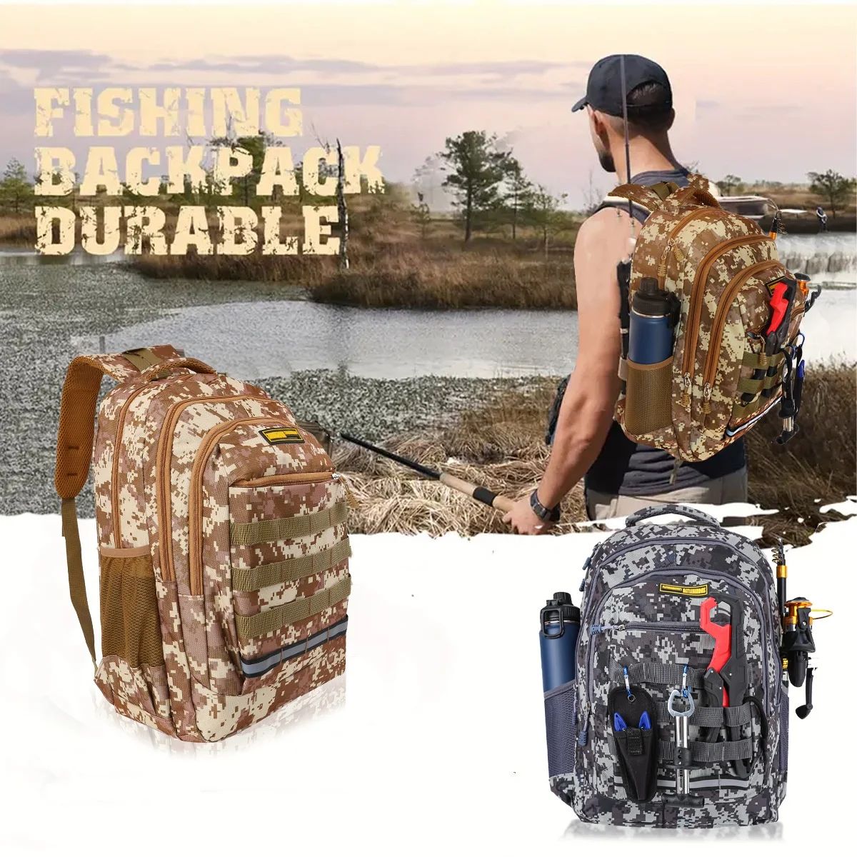 Mochila de pesca Oxford – Bolsa portátil para aparejos - imagen 4