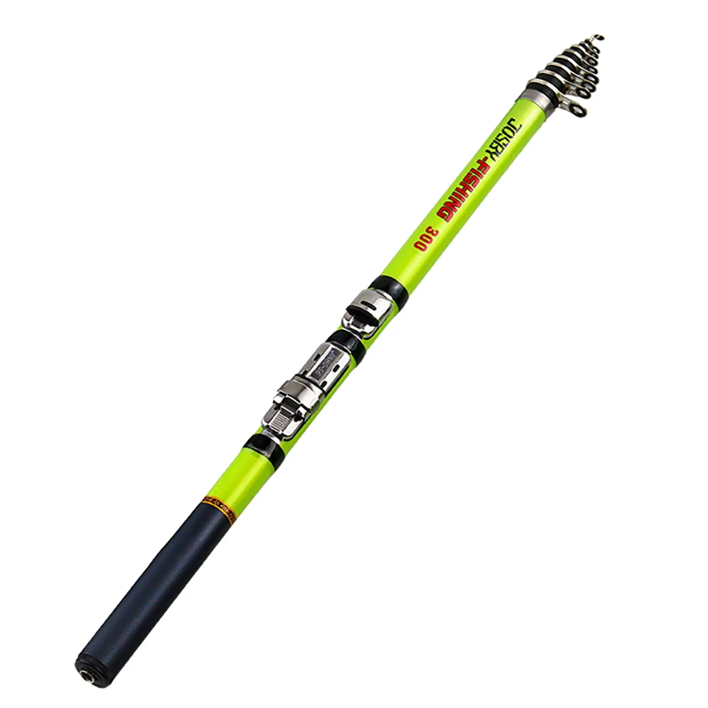 JOSBY 3,0 m 2,7 m 2,4 a 1,5 m caña de pescar en roca de fibra de carbono alimentador telescópico carpa giratoria portátil viaje ultraligero blanco verde - imagen 2