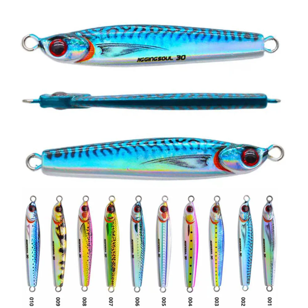 Plantilla de Metal UV con impresión 3D, señuelo de pesca de Marlin de agua salada, cebo de pesca Jigging de sardina, atún y caballa, 10g15g20g30g40g60g80g - imagen 3