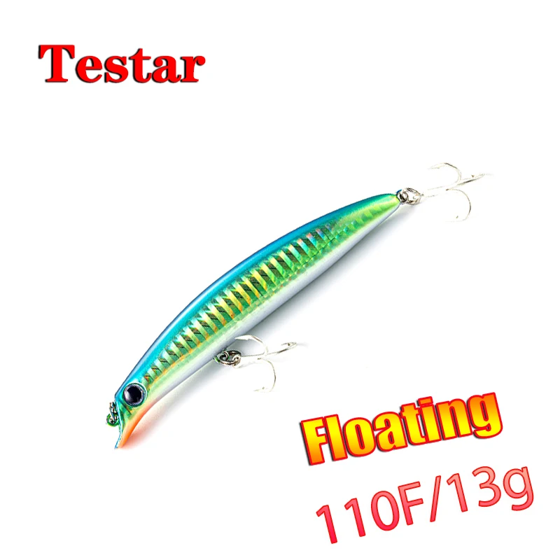 Señuelo de pesca Testar, 110mm, 13g, cebo flotante de pececillo de fundición larga, Wobblers, Jerkbait sin labios para lubina, Lucio, trucha, aparejos de pesca - imagen 3