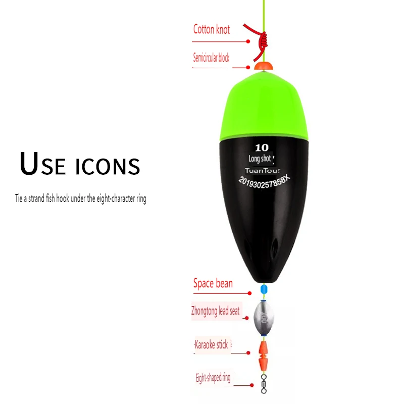 Equipo de pesca PD, luz nocturna, Bo a la deriva, lanzamiento lejano en el mar, pesca nocturna con bola flotante ABS - imagen 3