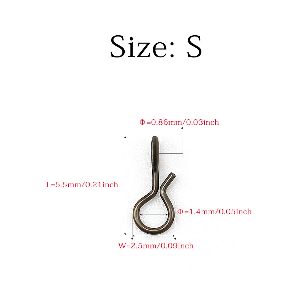 MNFT 50 Uds pesca con mosca Snap cambio rápido para moscas gancho señuelos cerradura de acero inoxidable negro broches de pesca señuelos Clip enlace - imagen 5