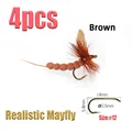 4pcs Brown Mayfly