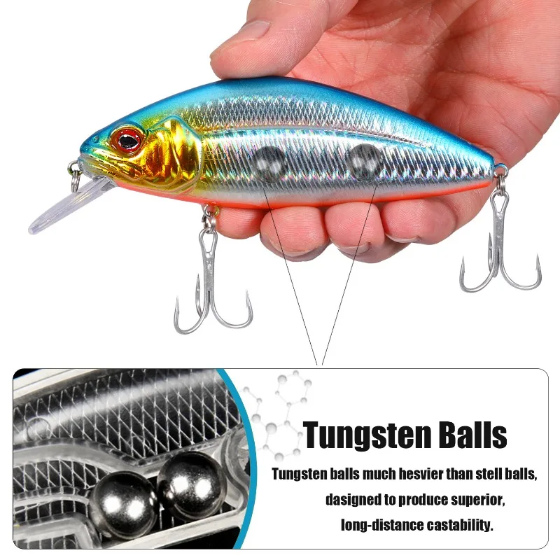 Señuelos de pesca Sougayilang Minnow 34g Jig Bait pesca manivela gancho plástico Artificial cebo duro pesca para peces medianos a grandes - imagen 4