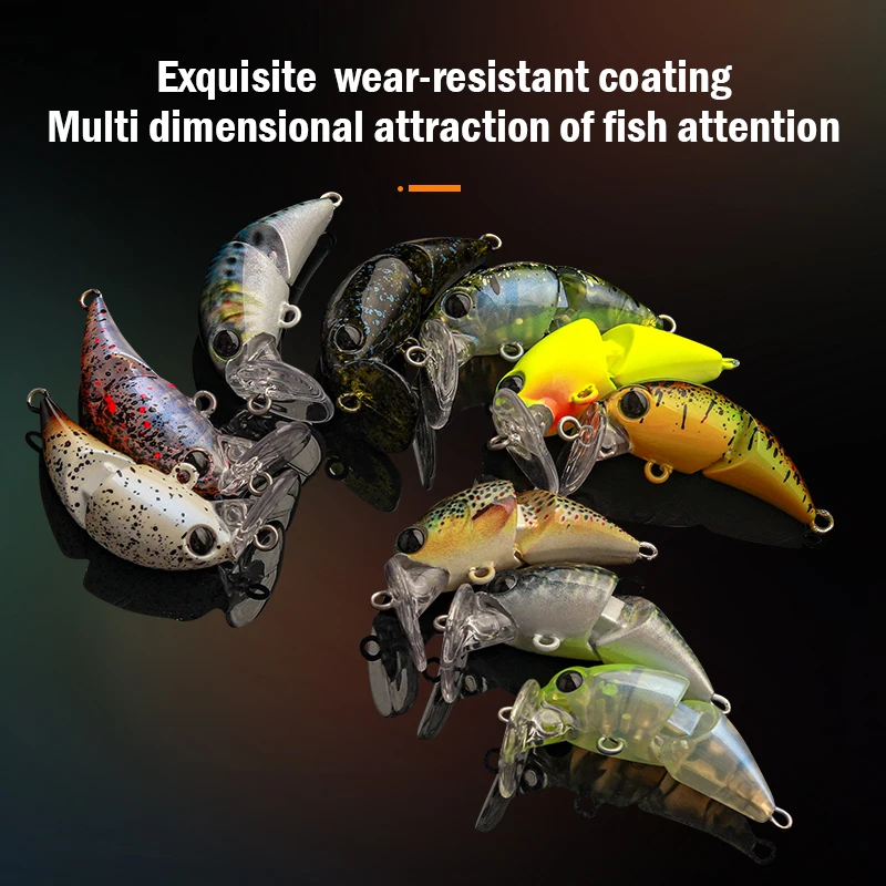 LEYDUN-señuelo de pesca de 35mm y 2,6g, dos secciones, ancho, Micro pececillo flotante, buceo poco profundo, Crankbait, pesca Artificial, Swimbaits - imagen 5