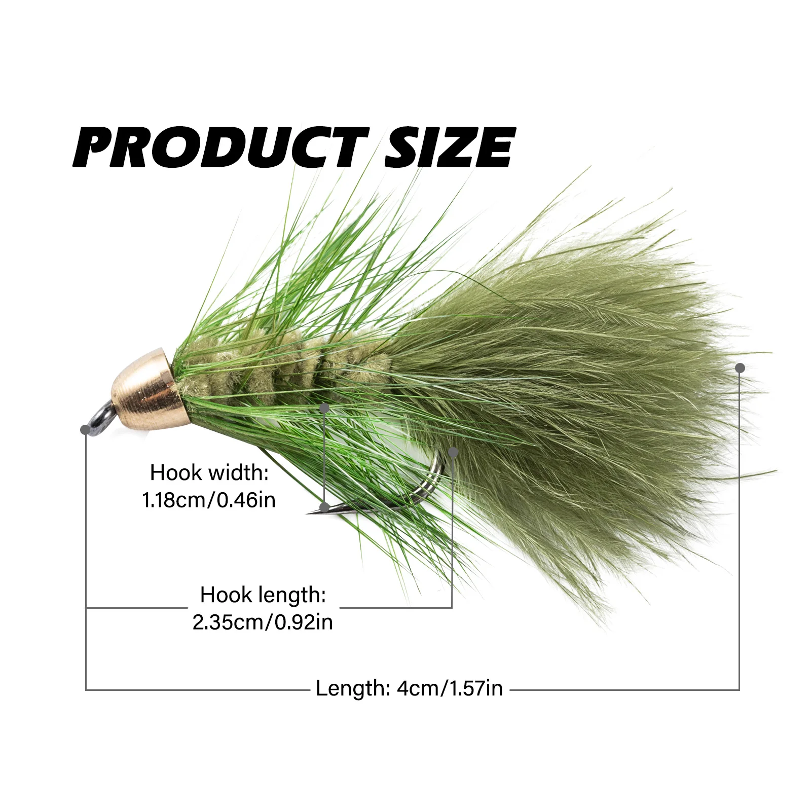 Goture-señuelo de pesca de latón con cabeza de 4 piezas, señuelo de pesca con mosca, trucha Artificial - imagen 3