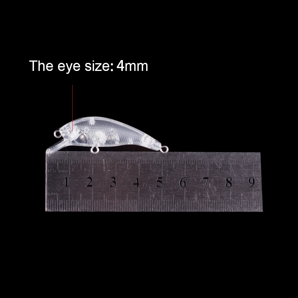 Hanlin-Mini pececillo flotante de plástico duro, Señuelos de Pesca sin pintar, Wobbler Crankbait, aparejos de Lucio, 10/20 piezas, 5CM, 3G - imagen 2