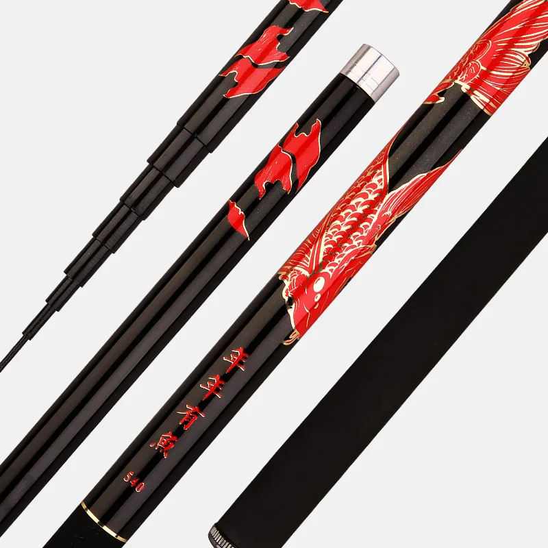 Caña de pescar telescópica de fibra de carbono, caña de pescar de agua dulce, ligera y dura - imagen 4