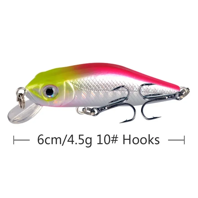 Cebo duro artificial Minnow, Señuelos de Pesca, lubina flotante, curricán, carpa Crankbait, aparejos de pesca, 4,5G, 6cm, 1 pieza - imagen 5