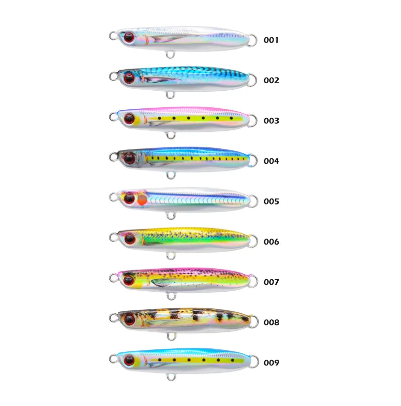 D1 señuelo de pesca de plantilla de Metal impreso en 3D, 75mm/32g, aparejos de pesca de mar, Mar - imagen 2