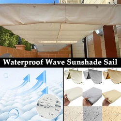 Toldo retráctil para exteriores, poliéster 300D, impermeable, parasol, vela, pérgola de verano, dosel de sombreado, red parasol ondulada telescópica