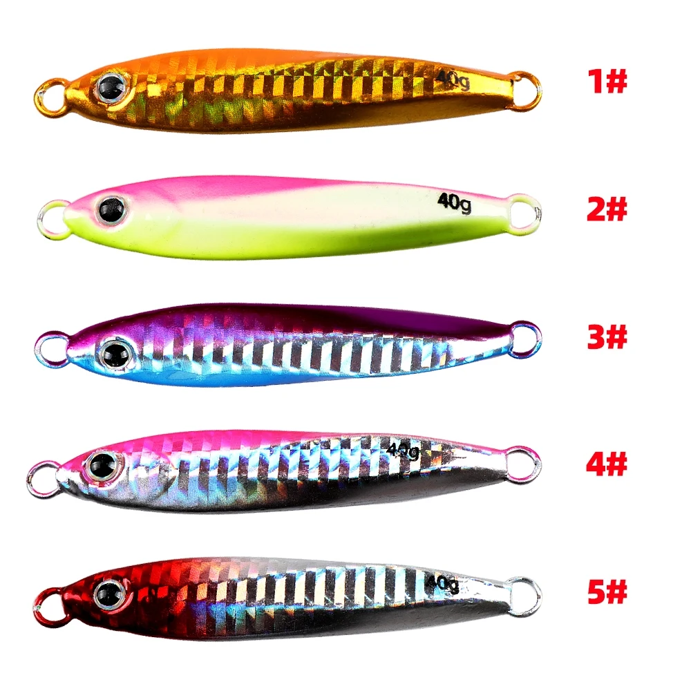 Señuelo de pesca Jigging de Metal, Señuelos de Pesca de Mar, plantilla lenta, cebo Artificial, 10g-60g - imagen 3