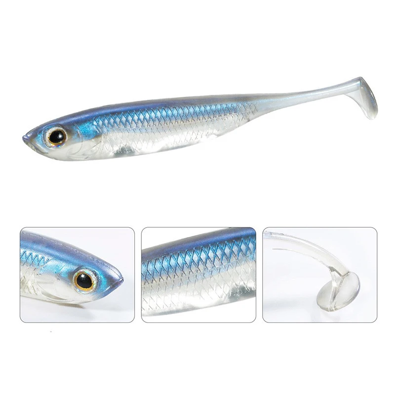 Señuelo swimbait silicona suave ojos 3D para carpa trucha lubina - imagen 3