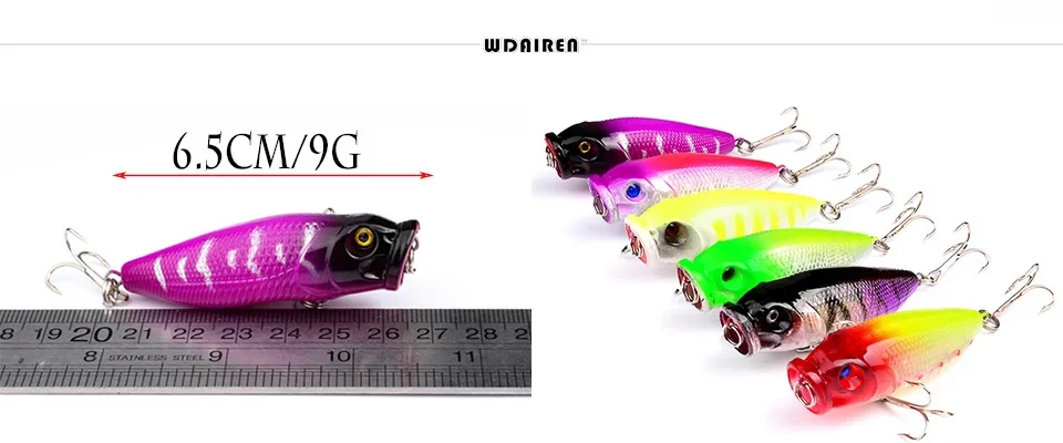Señuelo WD-326 en acción creando chapoteos en la superficie