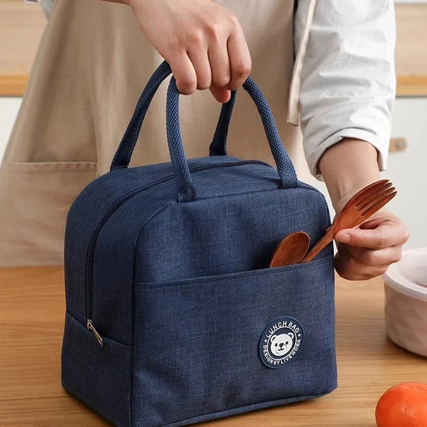 Organizador de mano para almacenamiento de comida, fiambrera aislante para estudiantes, Picnic al aire libre, 1 piezas - imagen 3