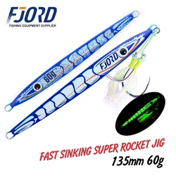 FJORD Jig metalico con anzuelo UV, hundimiento rapido, patron camaron