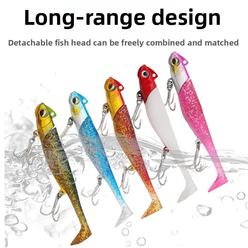 Testar Weedless T-Tail Swimbait 19g/30g - Señuelo de larga distancia de fundición para pesca de manguevas - Brilla en el cuerpo oscuro y alto contenido de carbono - imagen 4