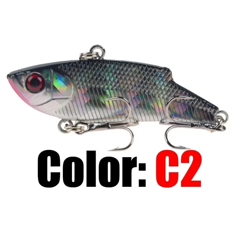 Señuelo duro de vibración VIB para pesca en hielo, cebo de plástico artificial con anzuelo triple, aparejos de pesca de invierno, 5,5 cm, 9,5G, 1 pieza - imagen 3