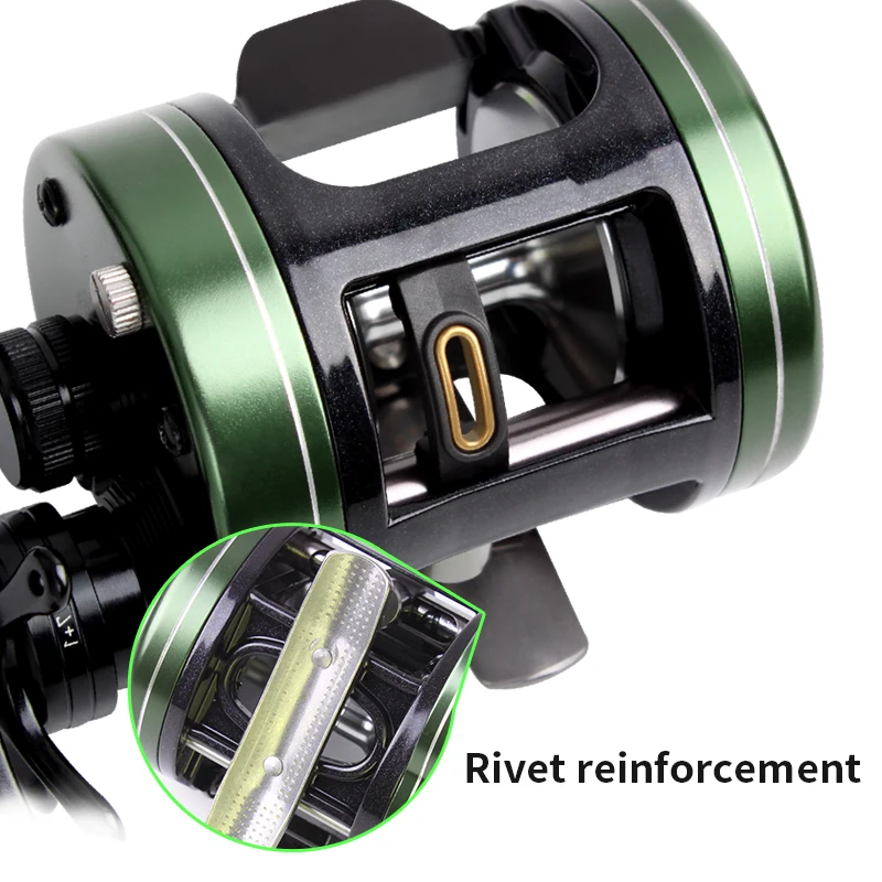 Kawa-carrete de pesca fundido, rueda de tambor, arrastre máximo de 16kg, carrete de fundición de cebo, mango de aleación de aluminio 7 + 1BB con perilla Eva, SuiSea Freshwater F - imagen 4