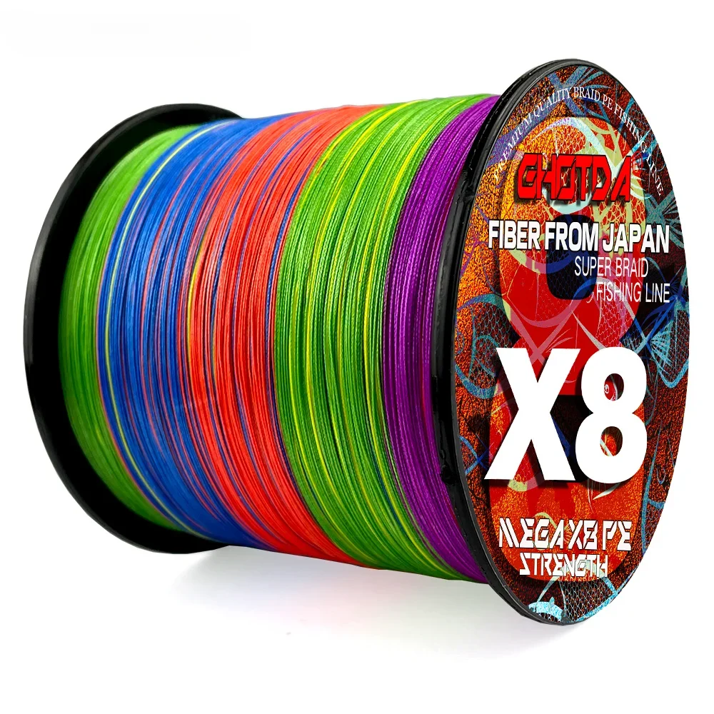 Sedal de pesca trenzado extremo de 8 hebras, 500M-1000M, X8 Core, PE, superfuerte, 8kg-35kg, multifilamento, línea de asistencia, gris, multicolor - imagen 3