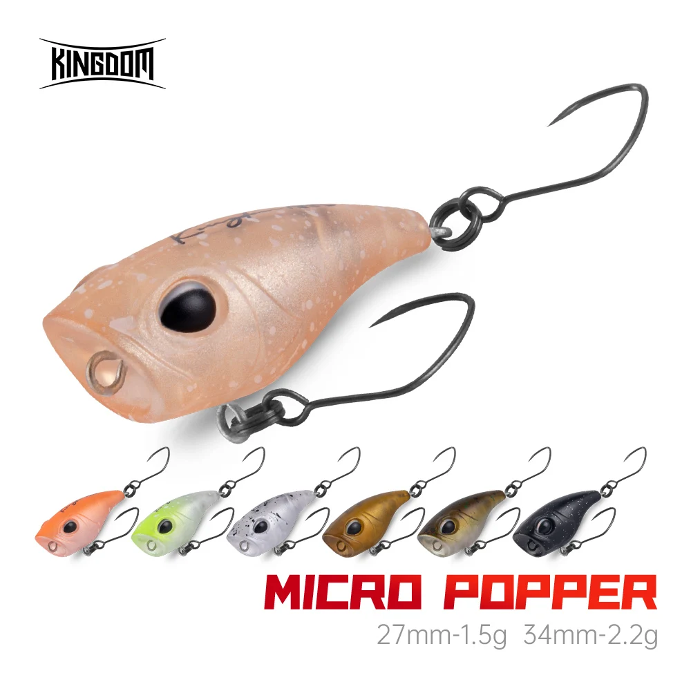 Kingdom Mini Popper - Senuelo topwater para trucha, lubina y lucio