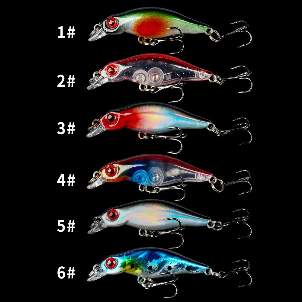 Nuevo 1 Uds 5cm 2,7g Wobbler mini señuelo de pesca manivela cebo Minnow Bass Trolling cebo Artificial carpa señuelos pesca - imagen 5
