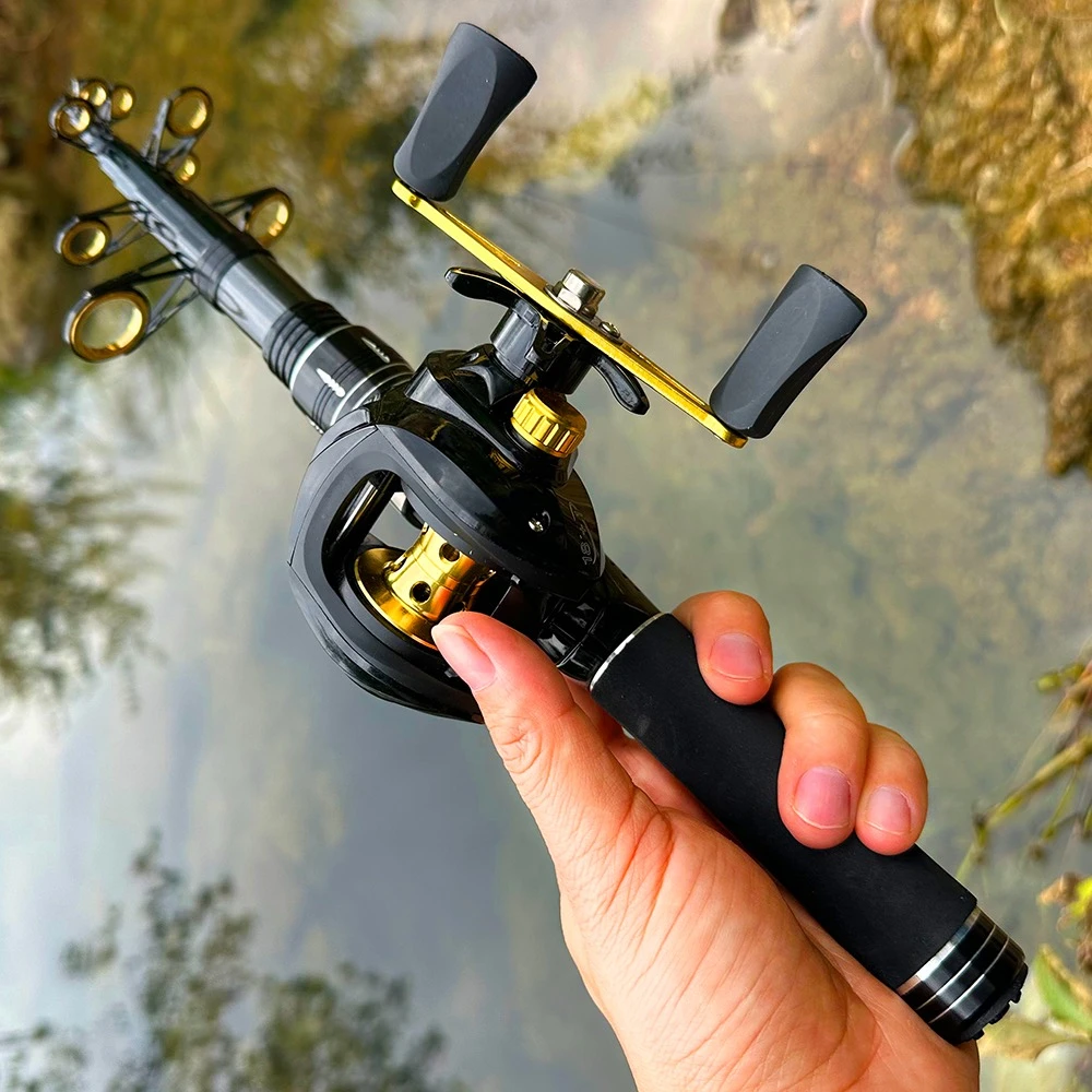 Señuelo de viaje de carbono ultraligero de 1,5-2,4 m, carrete de pesca Baitcasting, arrastre máximo de 8KG, Combo de carpa, Lucio, trucha, accesorios de pesca - imagen 5