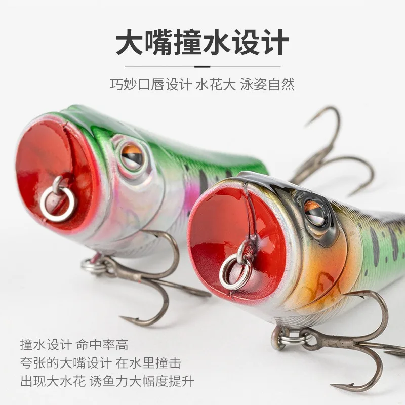 Señuelo de pesca Popper, 5,5 cm/9g, cebo duro Artificial Topwater Bass, trucha, Lucio, Wobbler, aparejos de pesca con 2 anzuelos triples, 1 ud. - imagen 3