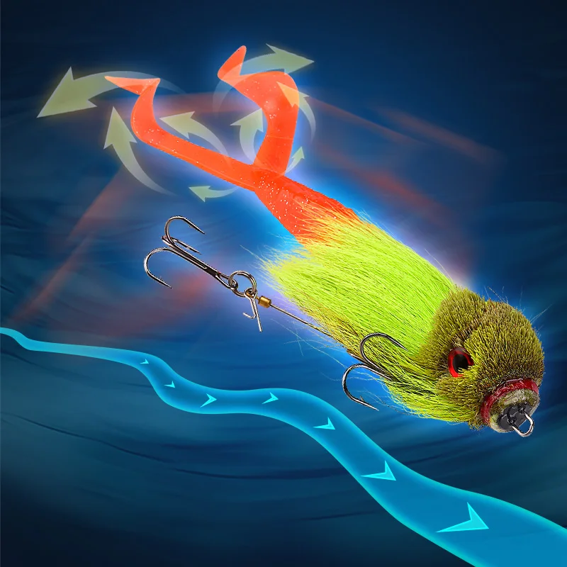 Luya Casting Fork Tail – Señuelo de pelo de ciervo para spinning - imagen 5