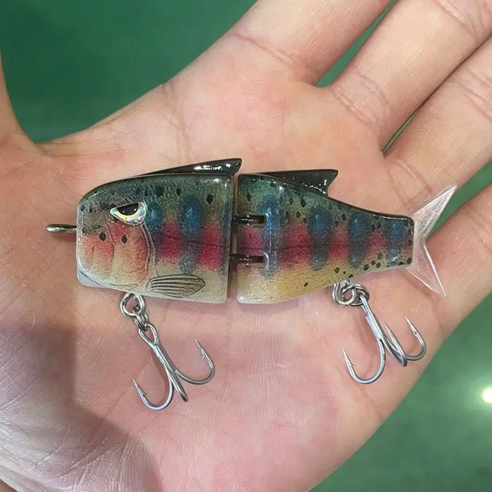 Señuelos de pesca de 2 segmentos para buceo profundo, Crankbaits de lubina, cebo biónico de 6,5 cm/11g, ojos realistas, natación, señuelo de manivela dura de plástico, 2024 - imagen 4